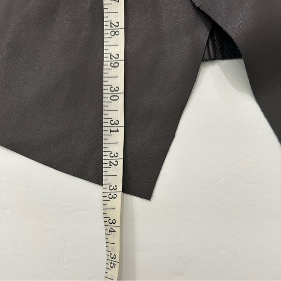 T. Tahari Faux Suede Leather Waterfall Open Front Vest Grey size Small - Picture 11 of 16